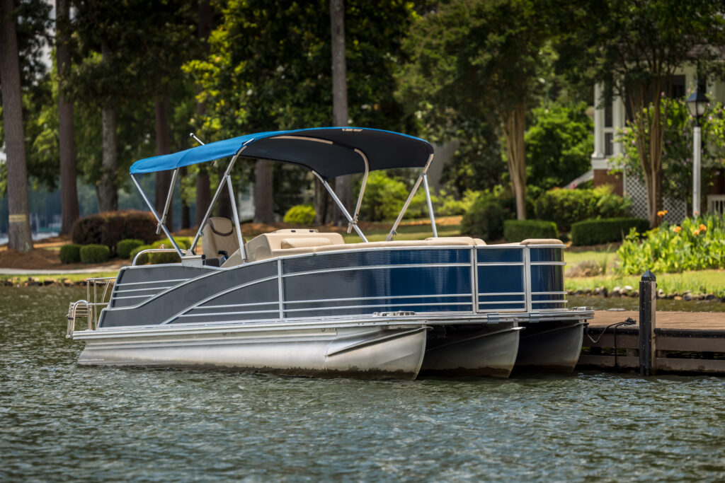 pontoon boat at dock